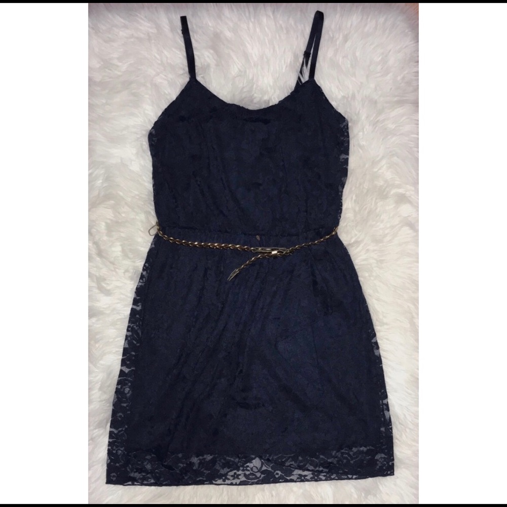 Love Reign Navy Lace Layered Dress
